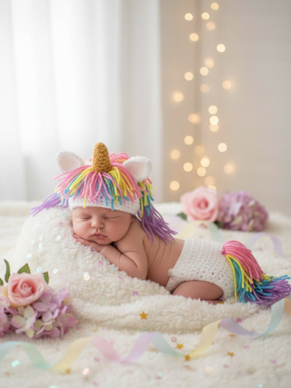 Pastel Rainbow Unicorn Baby Costume Set | Baby Shower Gift | Halloween Costume